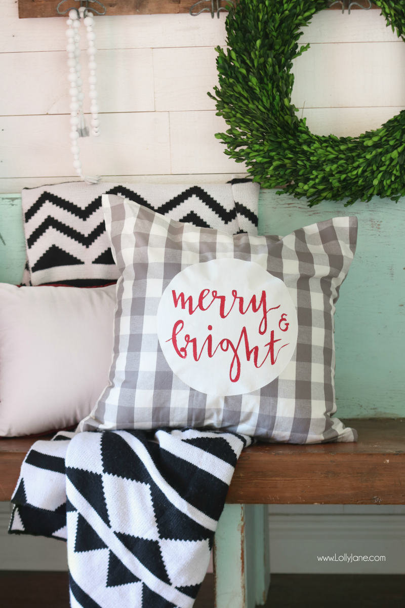 The Easiest DIY Christmas Pillow Ever - Sarah Joy