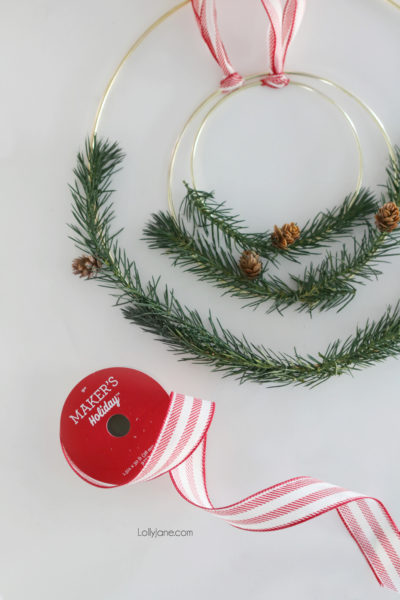 diy bottle brush tree Christmas wreath - Lolly Jane