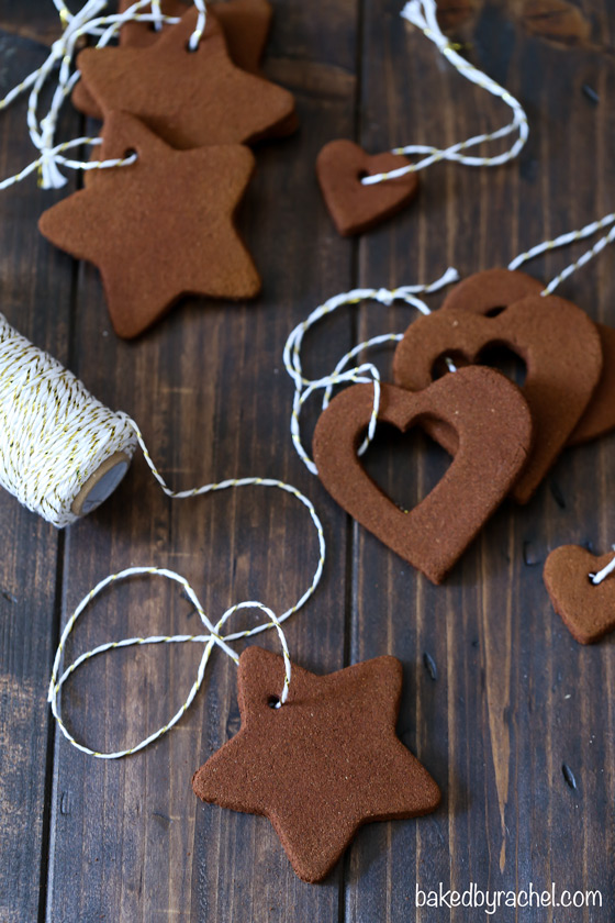 This is a fun way to kill two birds with one stone: craft with your kids and fill up your home with a heavenly scent! We love making these easy homemade cinnamon applesauce ornaments and this recipe from Baked by Rachel is similar to our version. So fun!