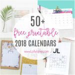 2018 free printable calendars - Lolly Jane