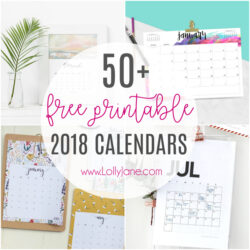 2018 free printable calendars - Lolly Jane