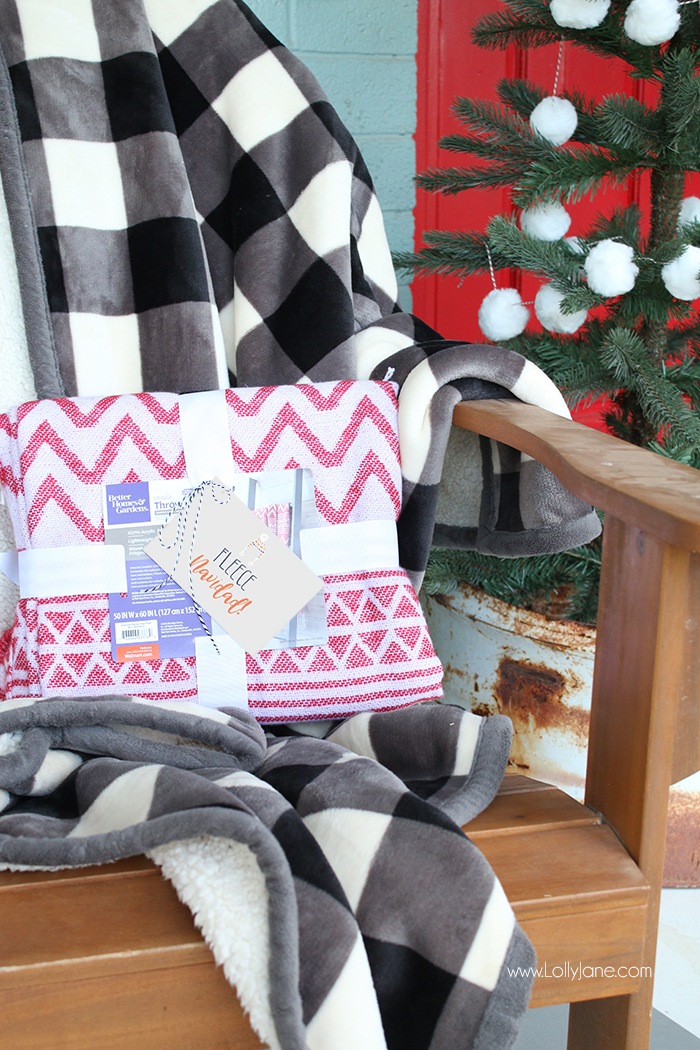 Better Homes & Gardens Throw and Fleece, such a cute gift with this "FLEECE NAVIDAD" free printable tag!