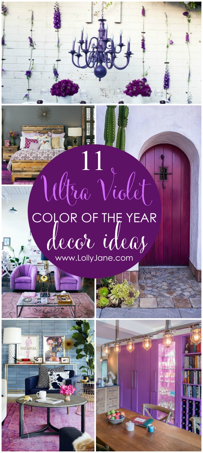 Color of the year: Ultra Violet decor ideas!! 11 fun ways to use the 2018 color of the year Ultra Violet in your home decor!