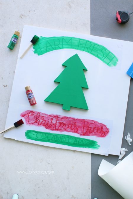 diy farm fresh Christmas trees sign - Lolly Jane