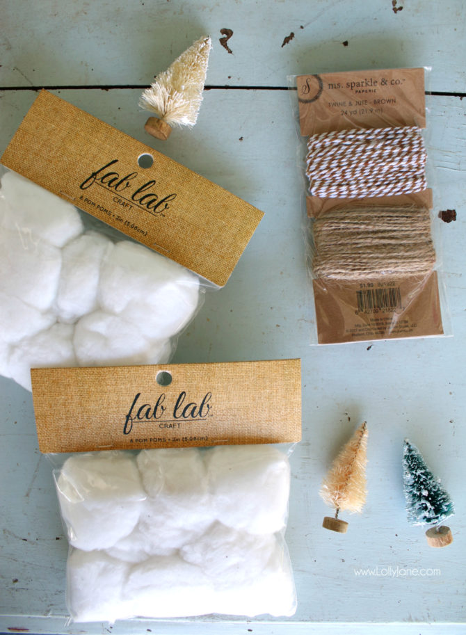 White Pom Pom Christmas Tree Garland Tutorial