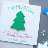 DIY farm fresh Christmas tree sign tutorial. Such an easy Christmas sign tutorial! Get to know some easy tools to make this farmhouse Christmas tree sign!