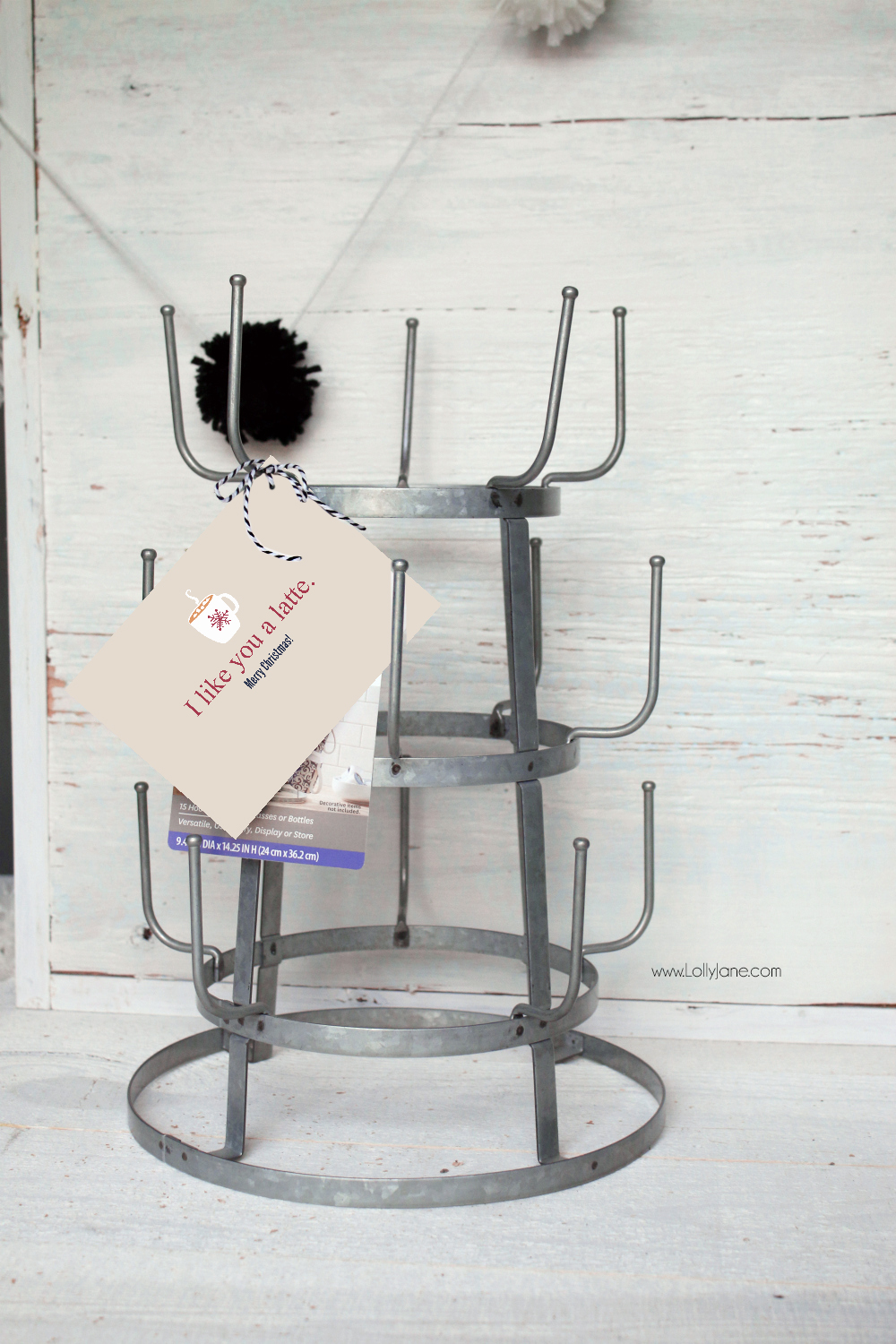 Pretty galvanized mug rack, and less than $20! Great roundup of 4 other Christmas gift ideas that look expensive but from Walmart!