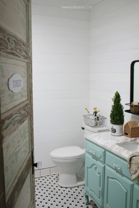 farmhouse bathroom remodel + sources - Lolly Jane