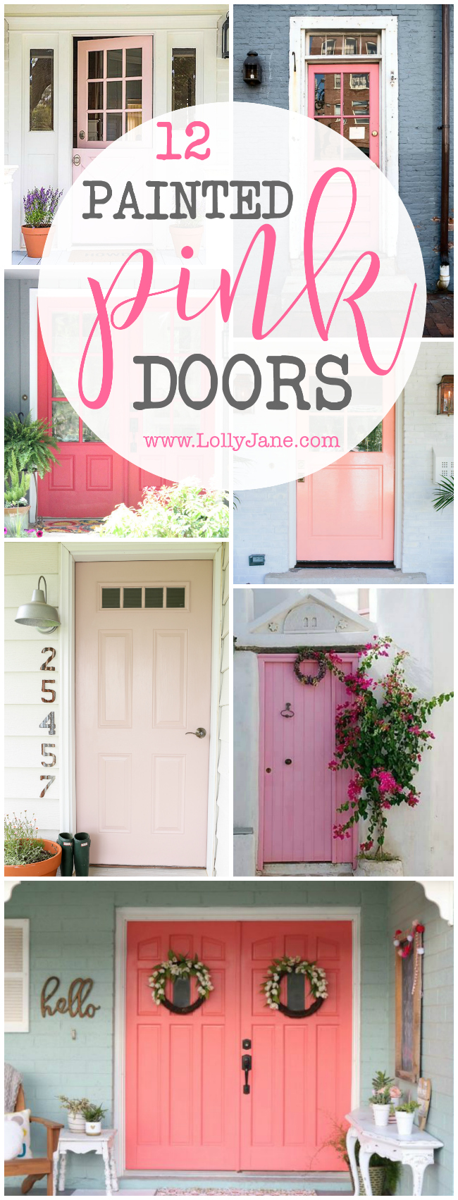 12 painted pink door ideas -, sooo cute! LOVE this pink front doors, such fun ways to dress up your porch! LOVING these pink front door ideas!