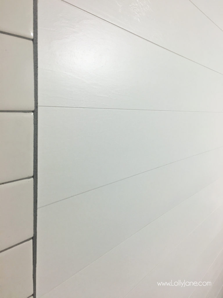 Easy to Install Peel and Stick Shiplap Bathroom Wall Treatment! Lolly