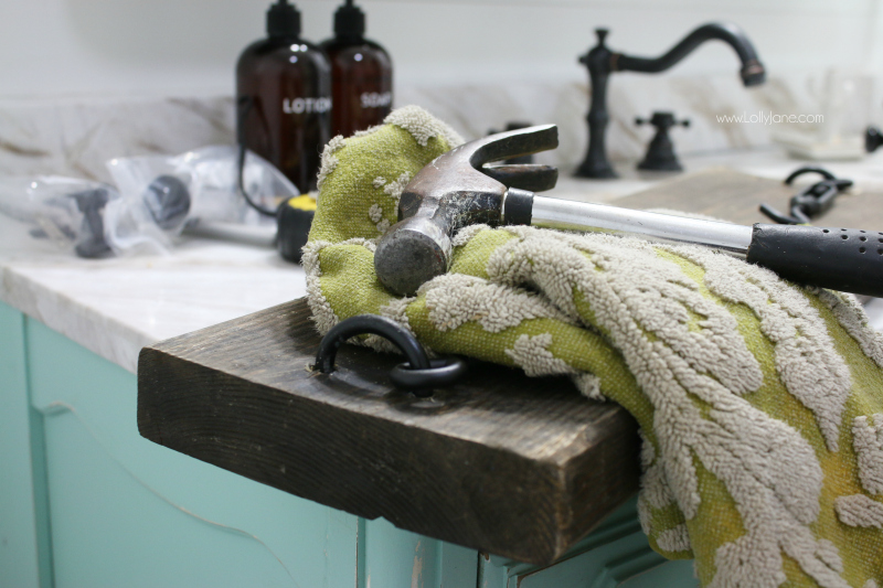 DIY Turnbuckle Shelf - A Great Bathroom Addition - Lolly Jane