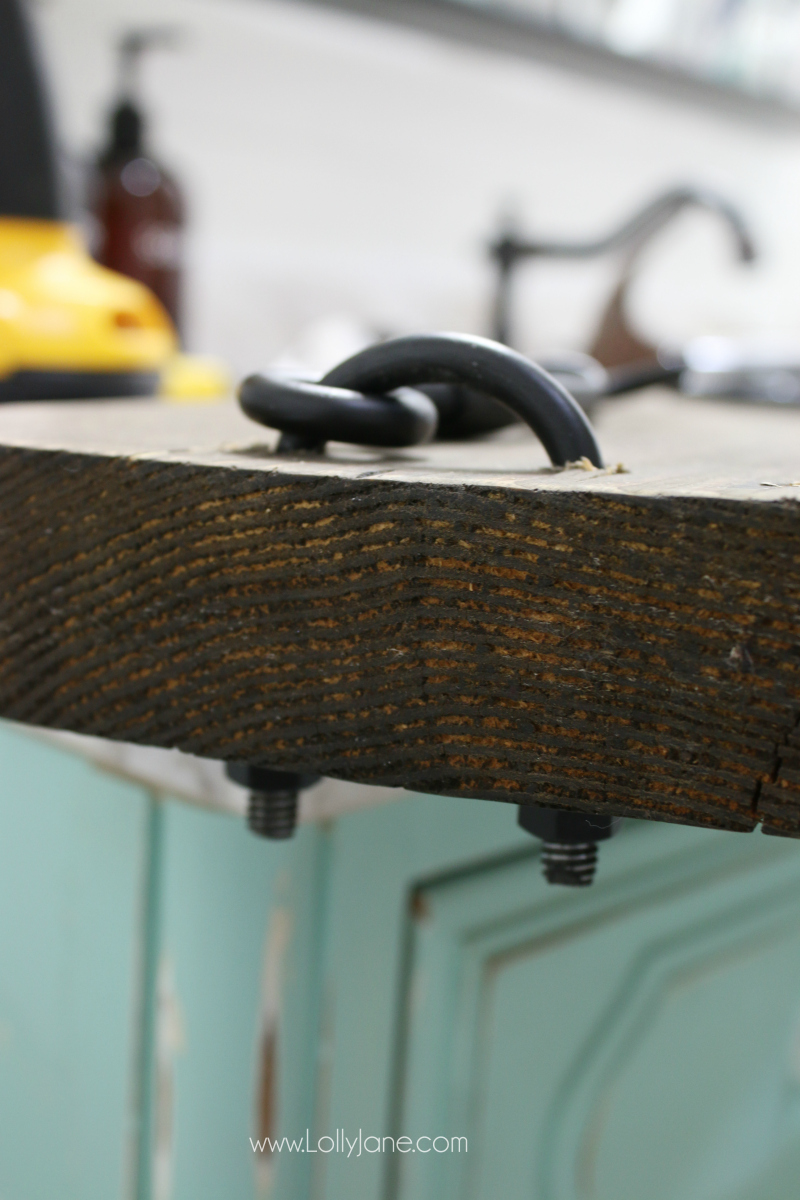 DIY Turnbuckle Shelf - A Great Bathroom Addition - Lolly Jane