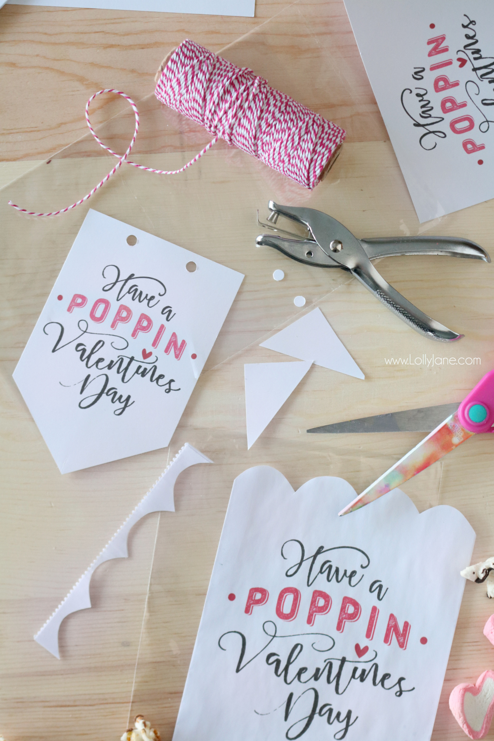free printable "Have a Poppin' Valentines Day" tag popcorn mix recipe