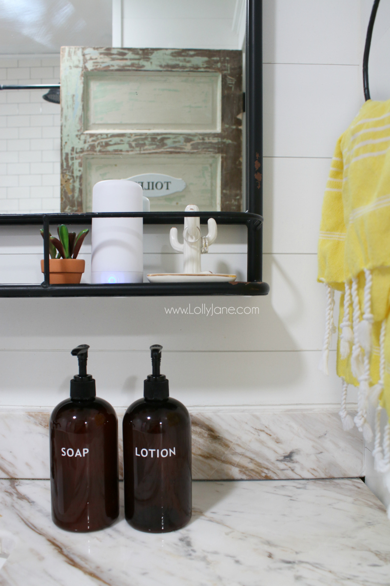 Loving this farmhouse bathroom makevoer! Keep it fresh with the AirMoji, a luxury fragrance that lasts 50 hours with one pod.