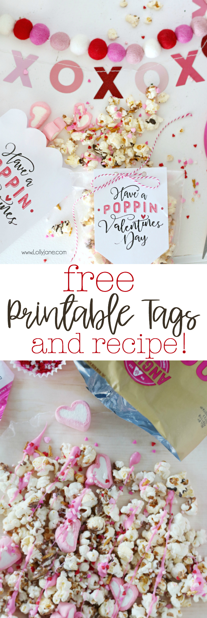 Free Printable "Have a Poppin' Valentine's Day" tags and yummy (EASY!) recipe!