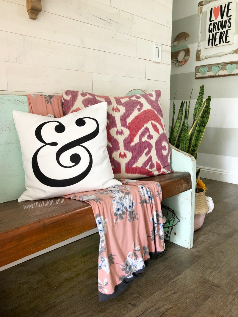 Ampersand pillow home decor. Love this affordable pillow covers, several styles to choose from. Super affordable pillows for easy home decor!