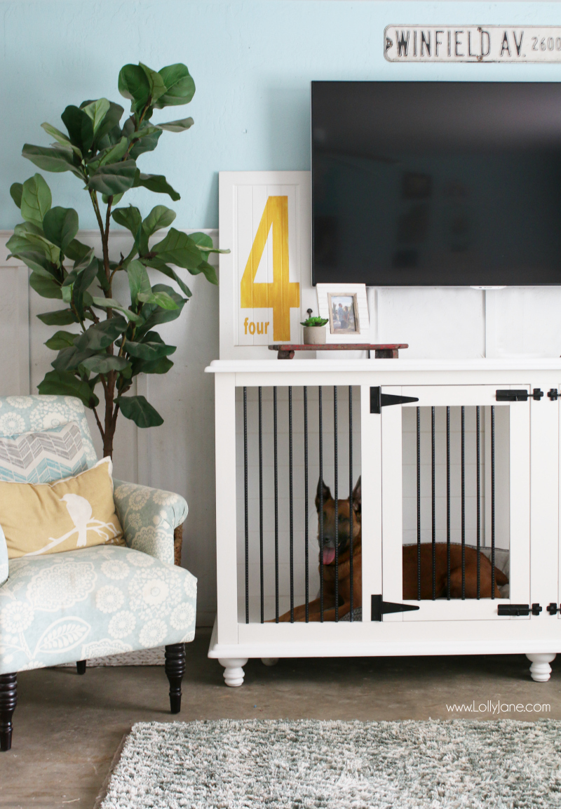 Tv stand with outlet dog cage