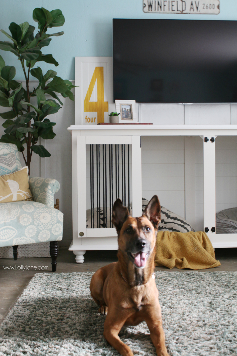 This doggie den furniture is the perfect dog kennel! It looks like furniture and is cozy for your favorite furry friend!