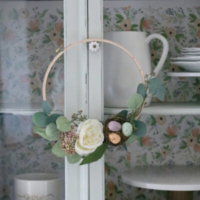 Easy Spring Embroidery Hoop Wreath