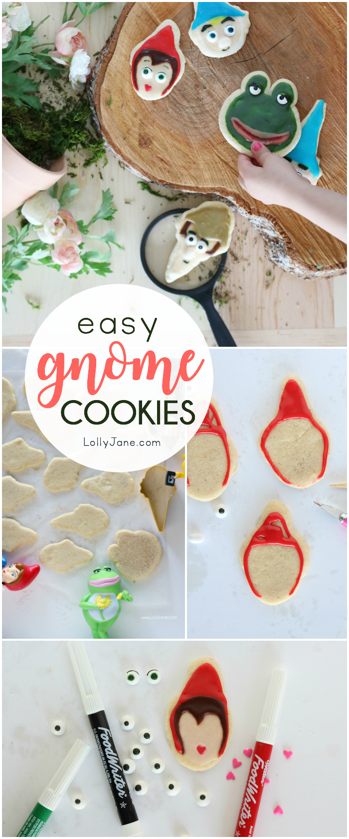 easy decorated gnome sugar cookies