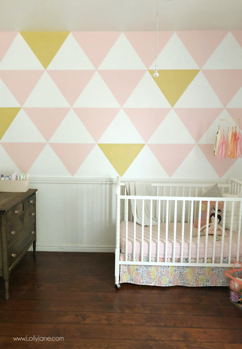 pink triangle wall paint