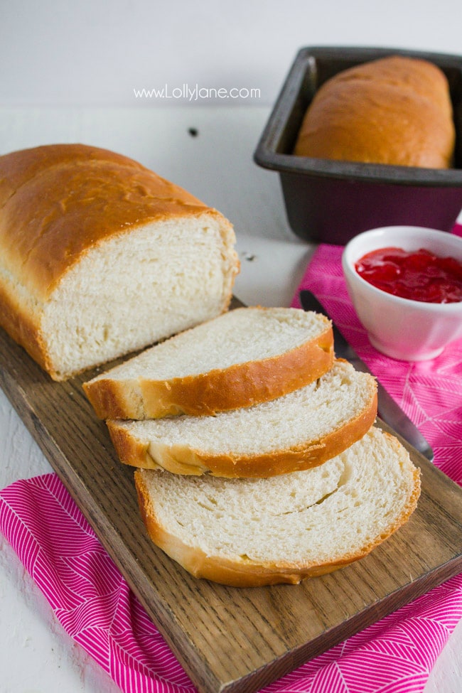 This is such an easy white bread recipe! We love how perfect this bread recipe turns out, every time! So easy to make this yummy homemade bread!