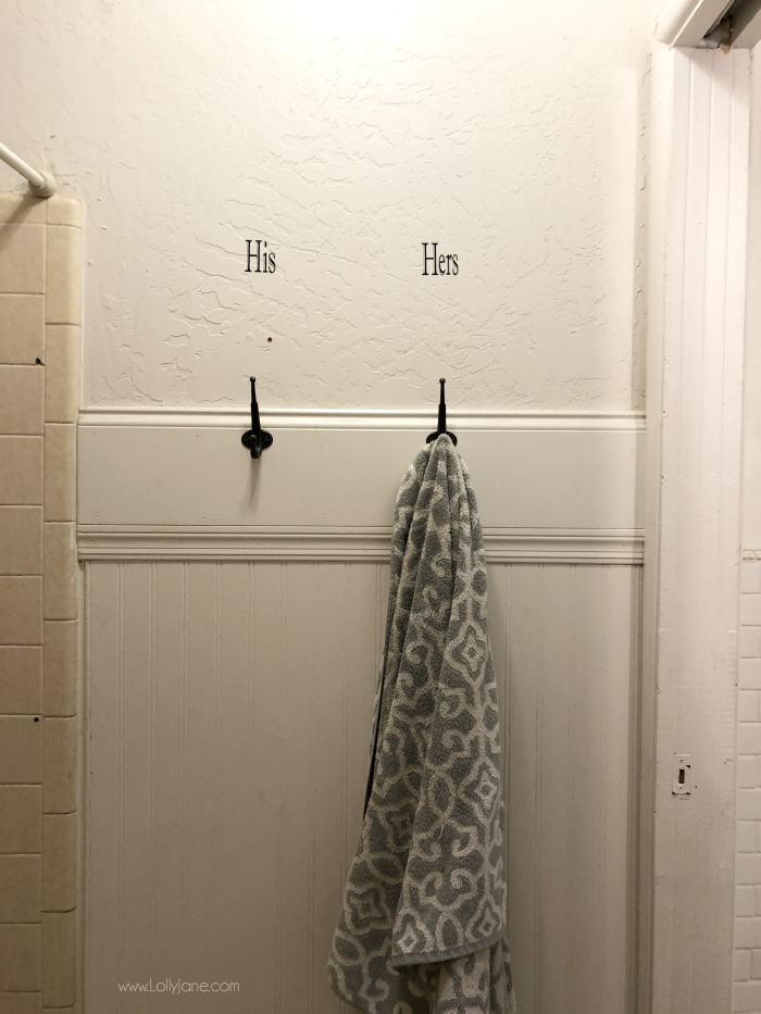 Bathroom before renovation picture!! WOW! What a difference! Love this glam farmhouse bathroom!