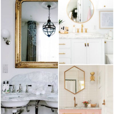 13 gold bathroom mirror ideas