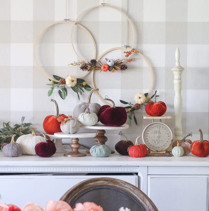 fall embroidery hoop wreath