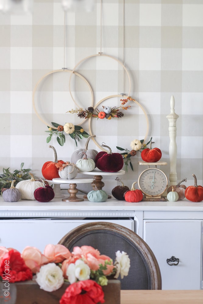 fall embroidery hoop wreath