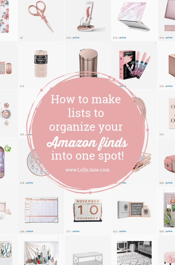 How to make lists to organize your Amazon finds in one spot! Use the list feature to categorize home decor, games, toys, books, anything you can think of! #amazonstore #amazoninfluencer #amazonfinds