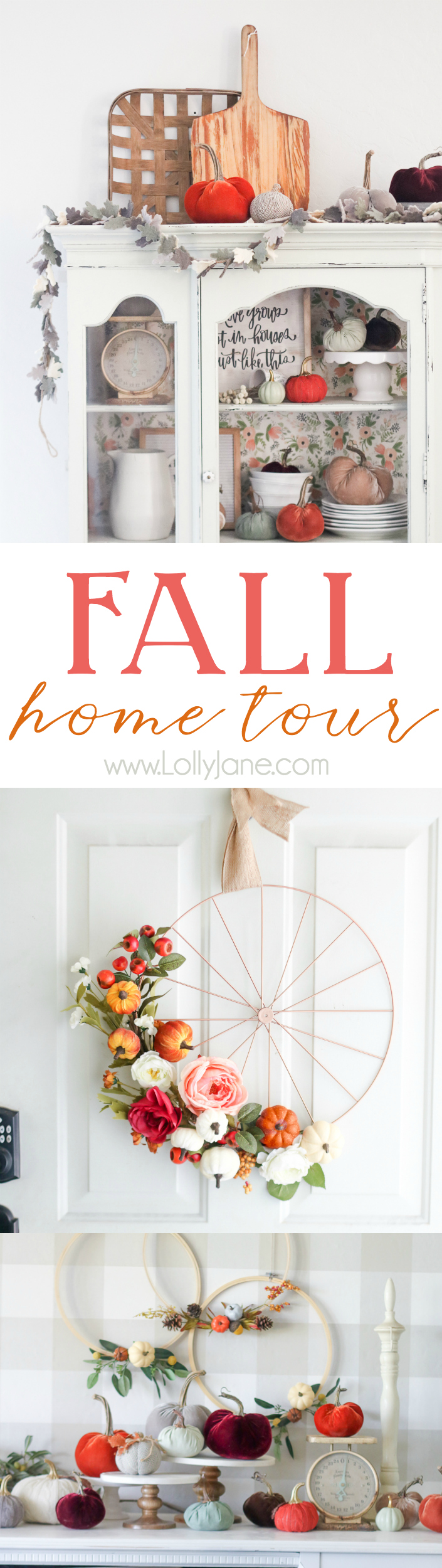 Beautiful Fall Mantel! Click to see 5 other homes decked out for fall, so festive and sure to get you in the mood for all things autumn!