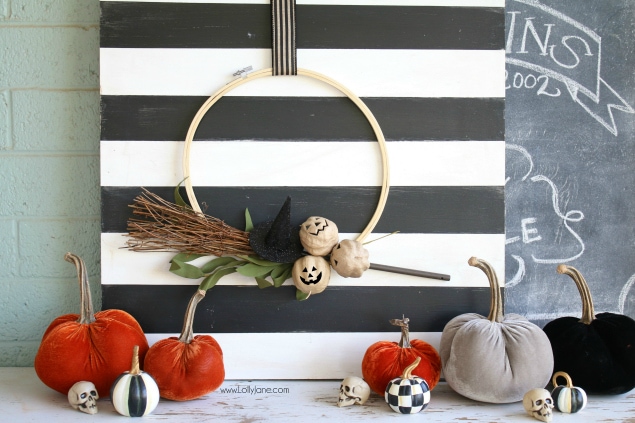 Halloween Embroidery Hoop Wreath - Lolly Jane