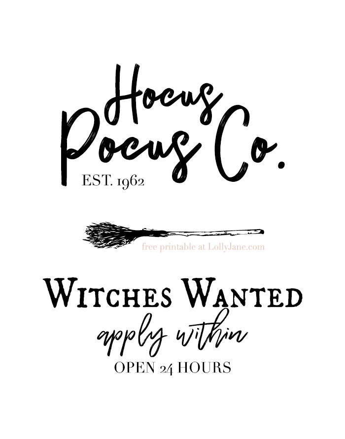 Free Hocus Pocus Printable Halloween Art... print off to spruce up your spooky space, make a Halloween card, or turn into a sign! 
