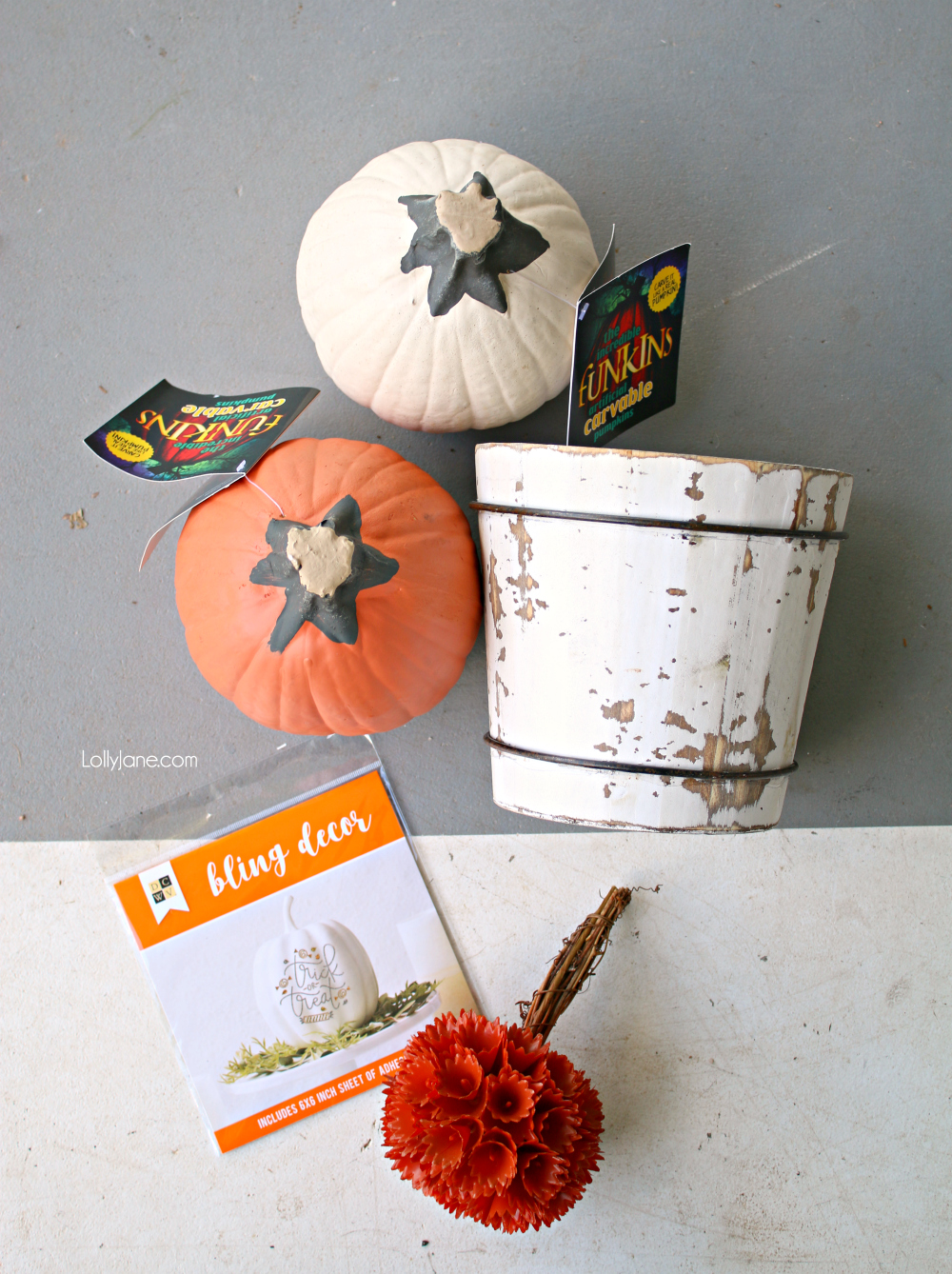 Grab a handful of supplies to make the EASIEST ever DIY Pumpkin Topiary, perfect for fall or Halloween!