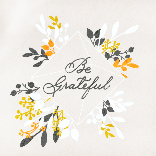 Be Grateful whimsical floral script digital art, so pretty! Love this 30 day gratitude challenge, too! So much to be grateful for! #grateful #gratitudechallenge #begrateful