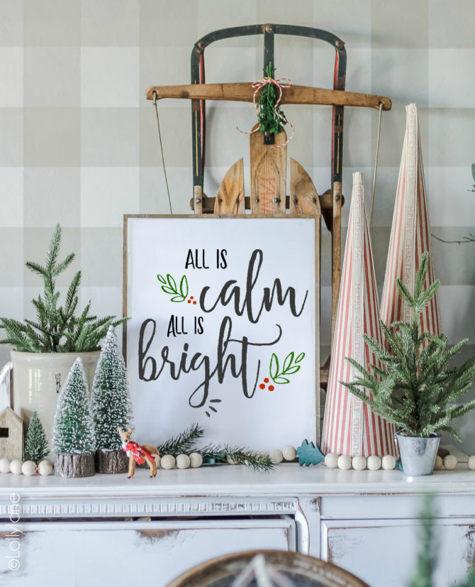 free printable silent night christmas art - Lolly Jane