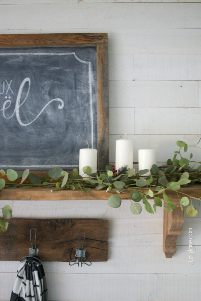Simple Eucalyptus Styled Mantel Lolly Jane