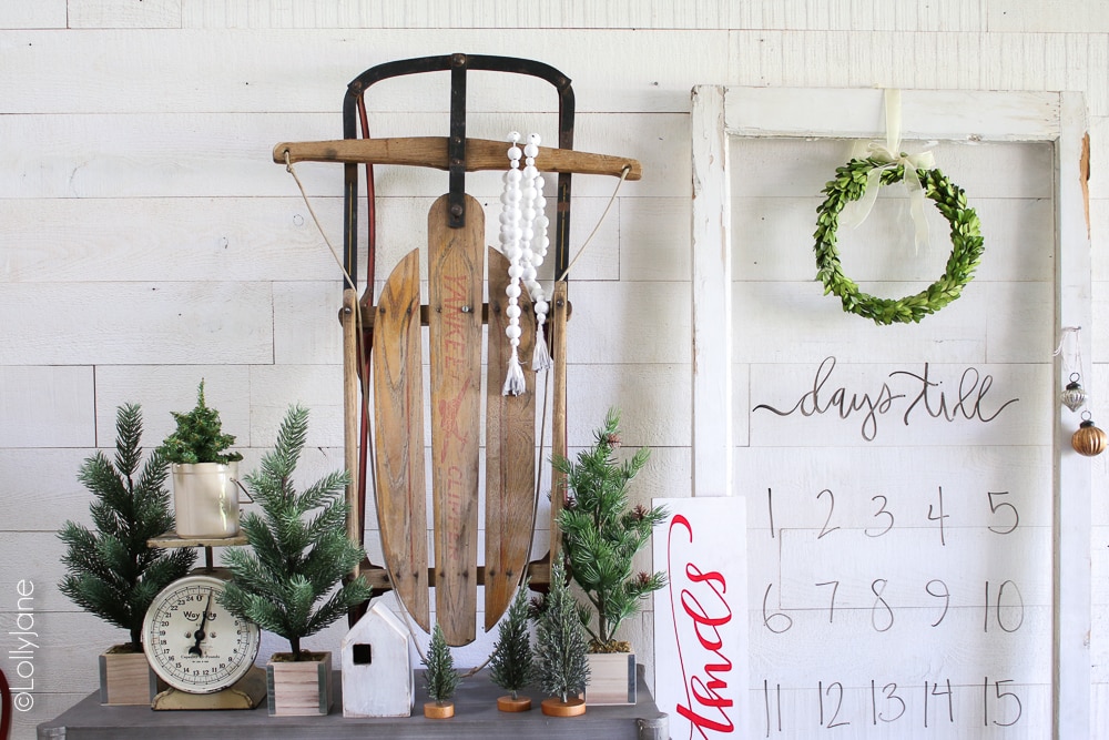 Make this Easy DIY Christmas Countdown with an old window Pane turned dry erase board in just a few simple steps! Perfect way to keep the littles at bay from asking "how many days until christmas" and it doubles as a holiday decoration! #diychristmasdecorations #diychristmasdecor #christmascountdown #diychristmascountdown