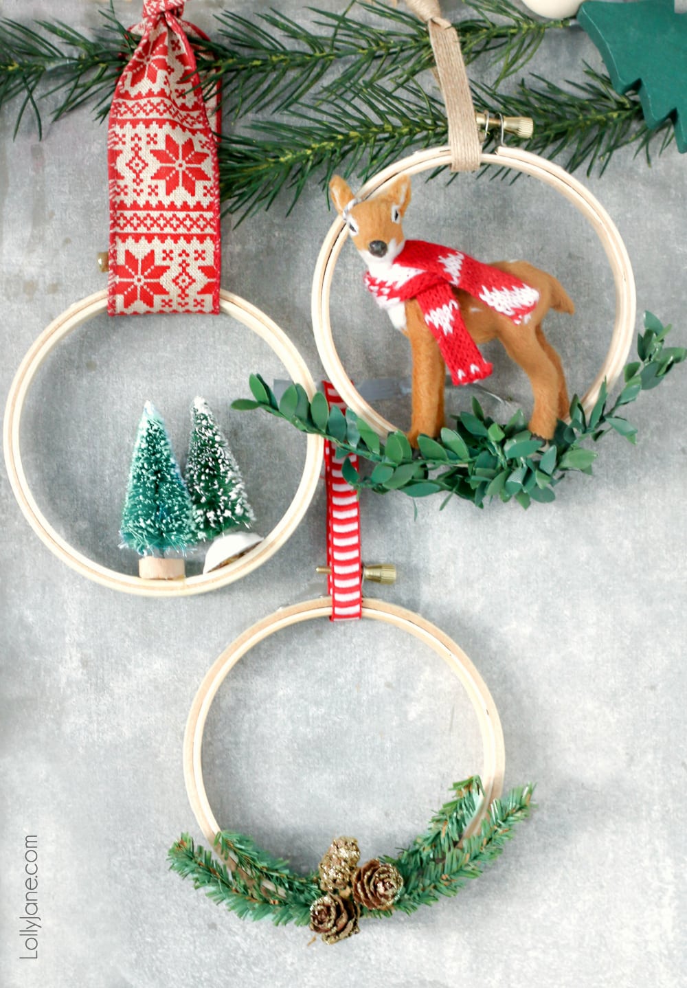  Easy  Embroidery Hoop Christmas  Ornaments  Lolly Jane