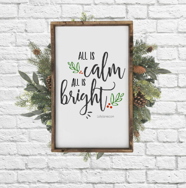 free printable silent night christmas art Lolly Jane
