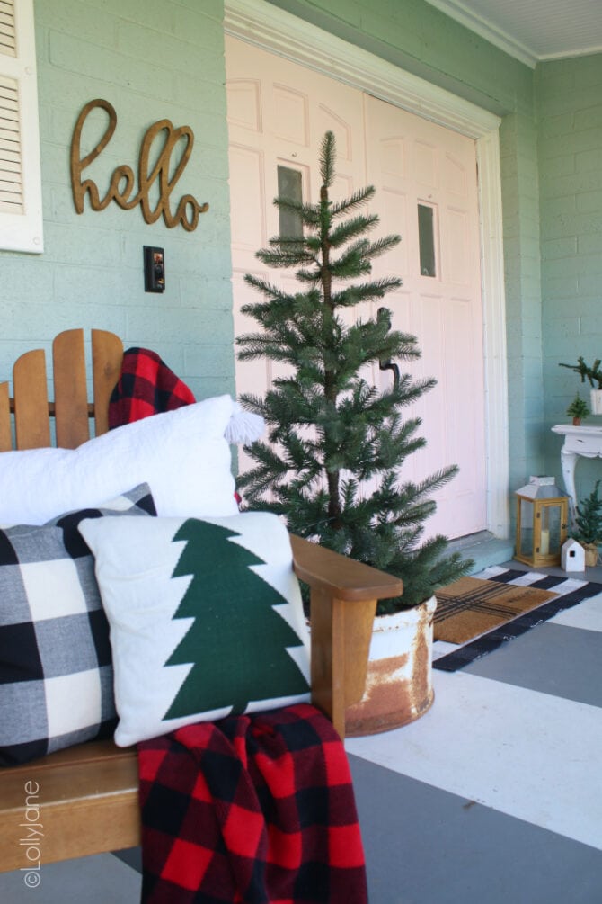 Christmas Porch Decorating Ideas &amp; Blog Hop - Lolly Jane