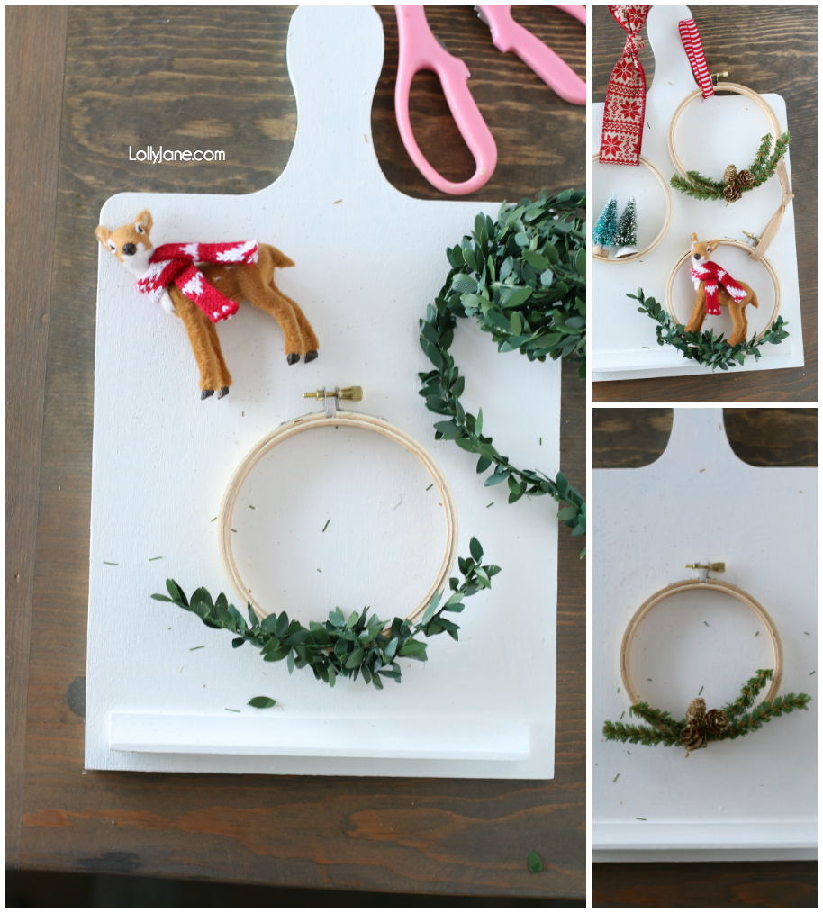 Easy Embroidery Hoop Christmas Ornaments - Lolly Jane