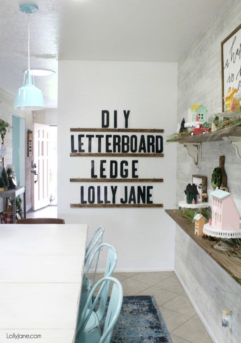 DIY Letterboard Ledge... make your own letter board for a fraction of retail! Customize to your own space, easy to make DIY! #diy #letterboard #homedecor