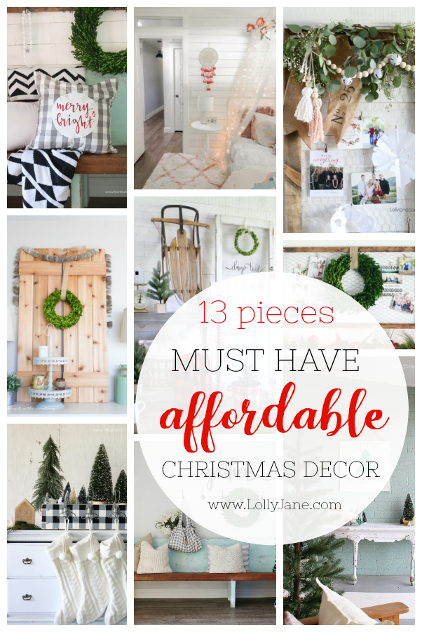 13 must have affordable Christmas decor pieces! You'll love our list of cute decor on sale: most doubles as year round decor, too! #christmasdecor #christmassale #christmasdecorations #christmas