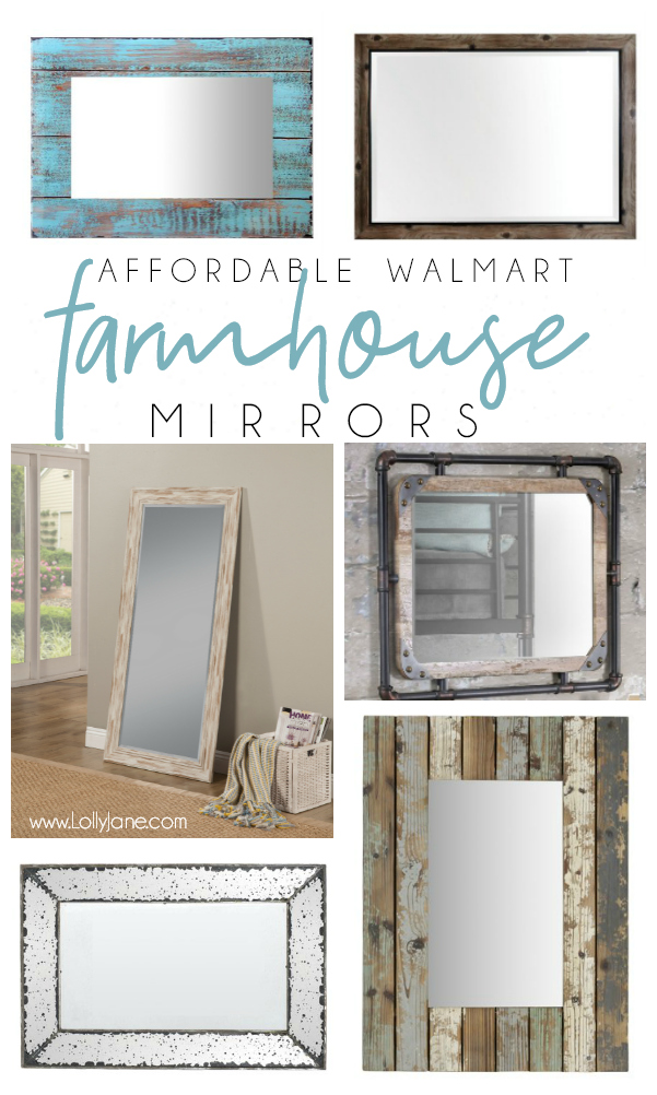 Don't forget about Walmart when looking for affordable home decor! We love these affordable farmhouse mirrors from Walmart, cute and trendy for less! #walmarthomedecor #farmhouse #farmhousedecor #farmhousemirror #affordablemirror