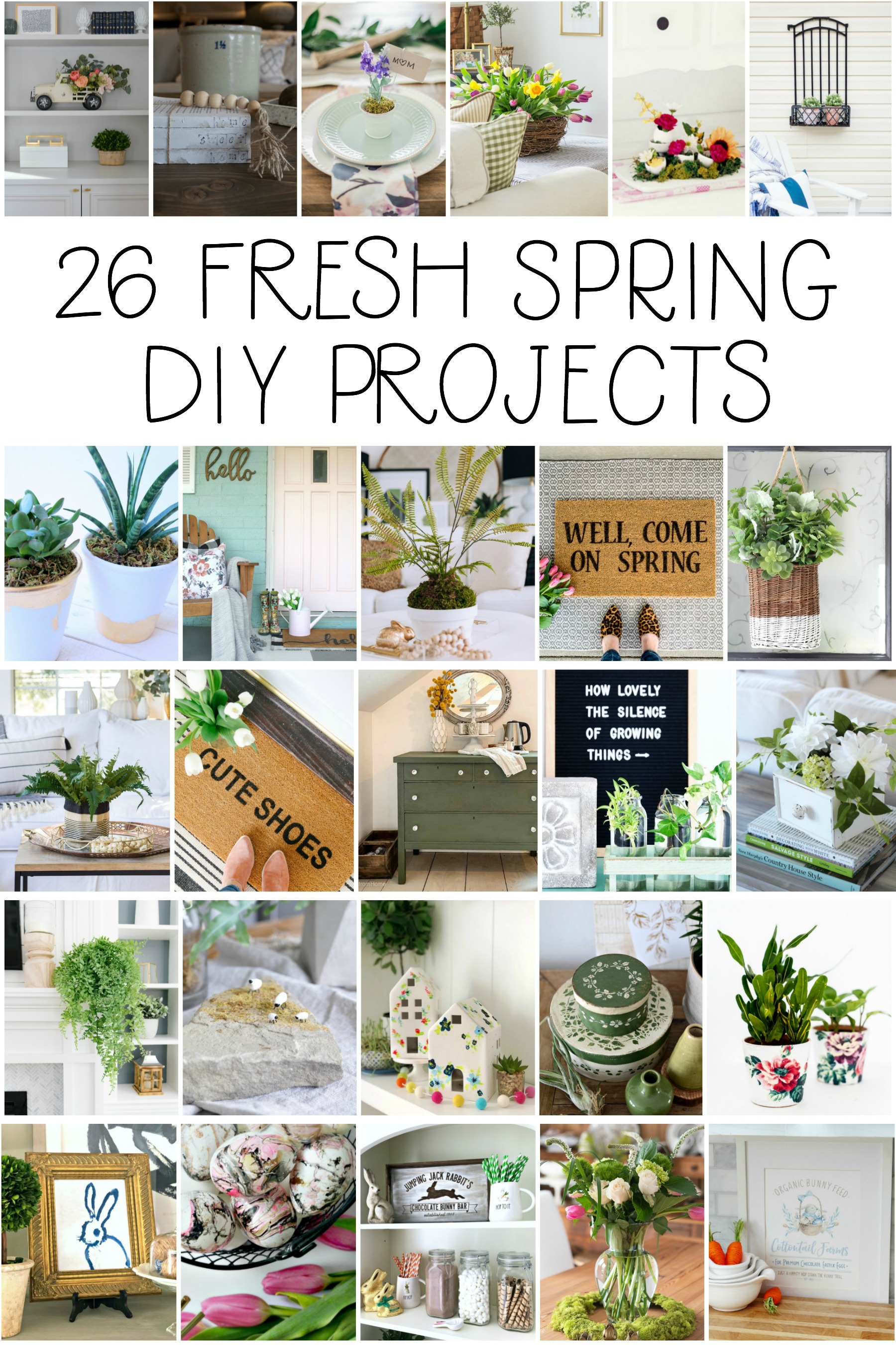 SO CUTE! Check out these 26 new spring diy project ideas! From easy to make front porch mats to indoor spring decor, we've got you covered with lots of spring decor ideas! #homedecor #topspringideas #freshspringideas #springhomedecor