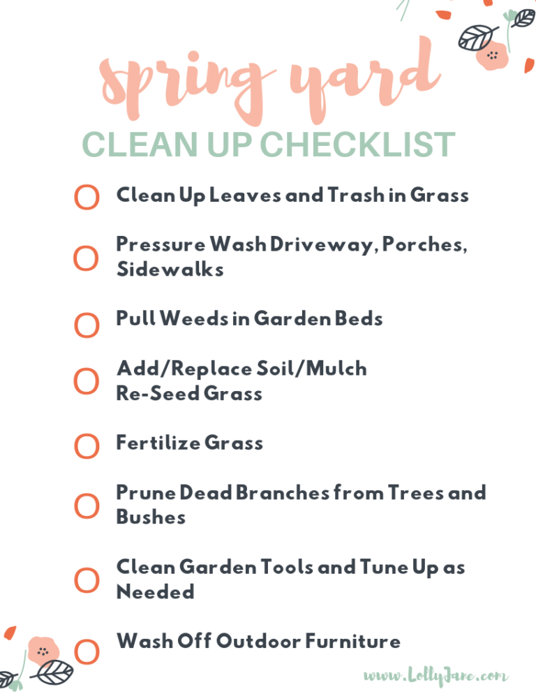 spring yard clean up checklist Lolly Jane