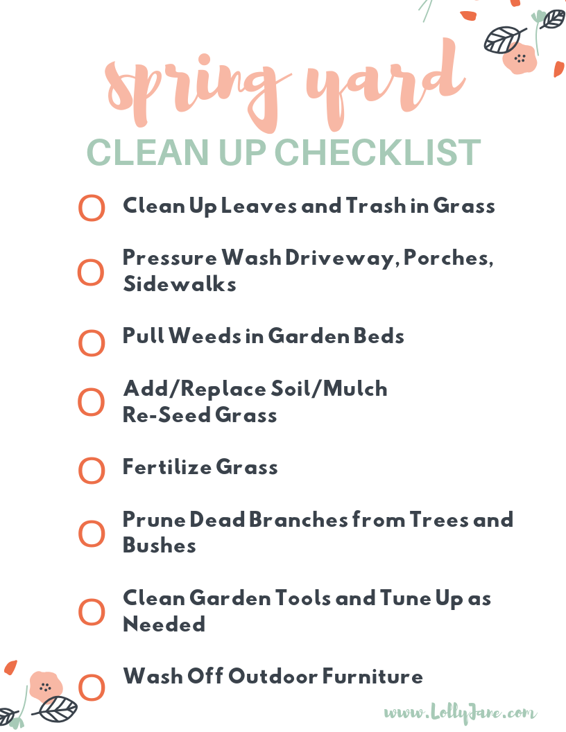 Spring Yard Clean Up Checklist Lolly Jane