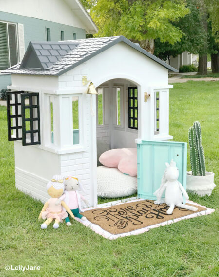 How To Paint a Plastic Playhouse Like a Pro! - Lolly Jane